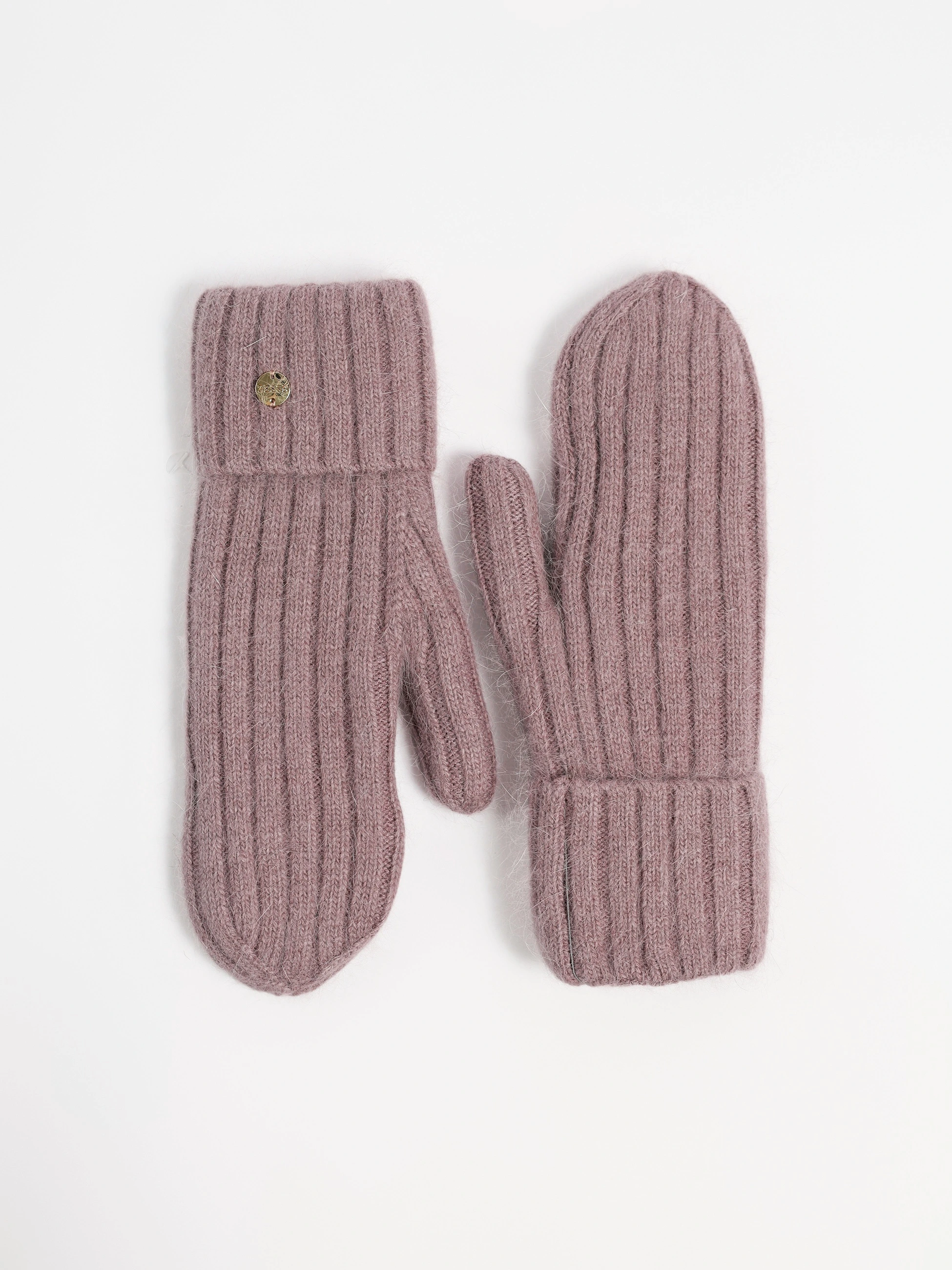 Варежки вязаные с отворотом на подкладке в ассортименте